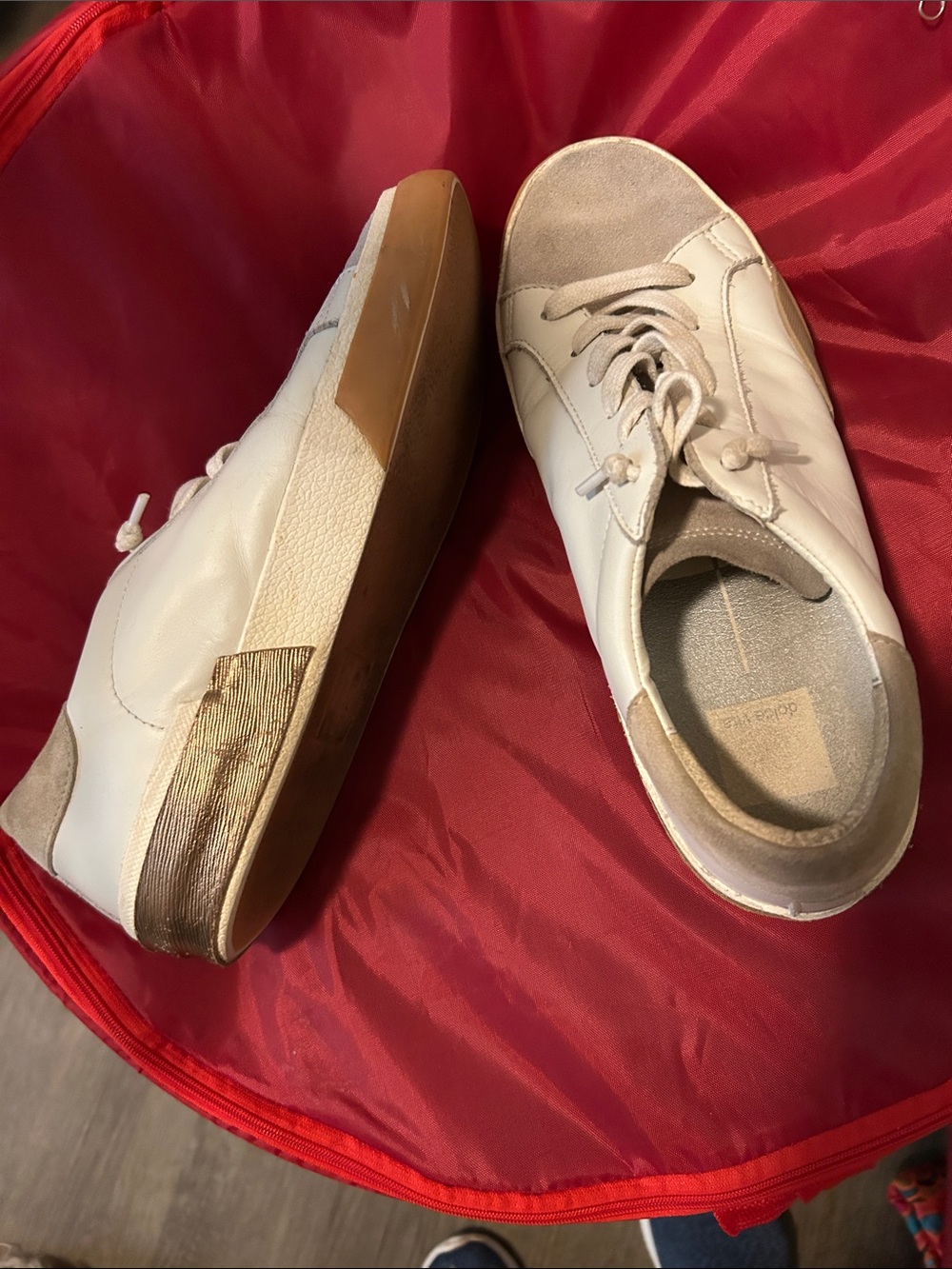 Dolce Vita White and Gold Accent Men's Sneakers